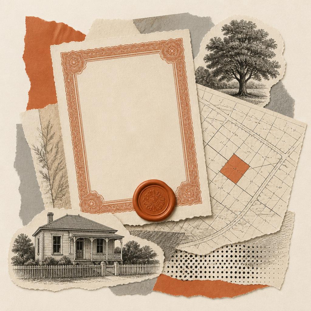 Property records, survey drawings and a South African town planning workspace